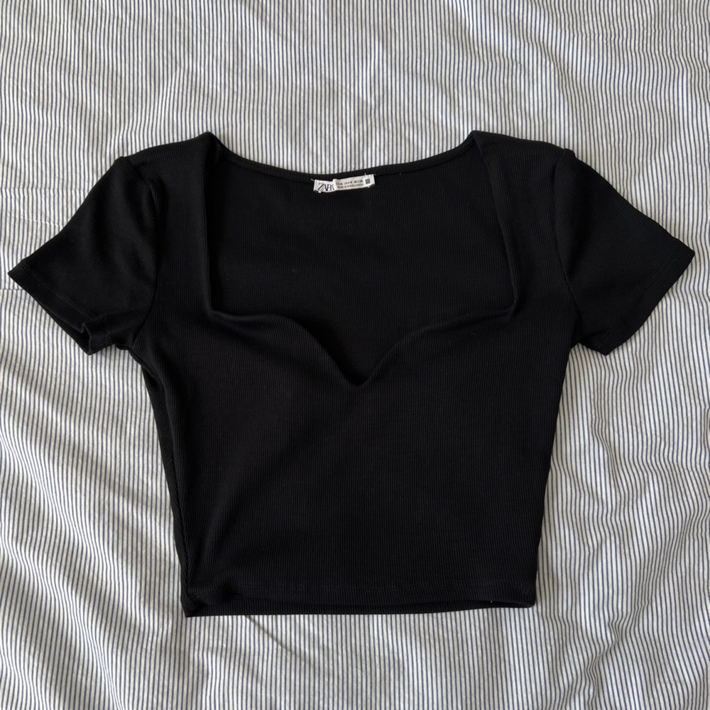 Zara sweetheart neck cropped top